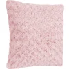 COUSSIN FOURRURE BOUCLEE ROSE 45X45CM