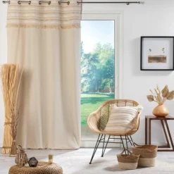 COUSSIN FRANGES 40X40CM COTON ATLAS NATUREL
