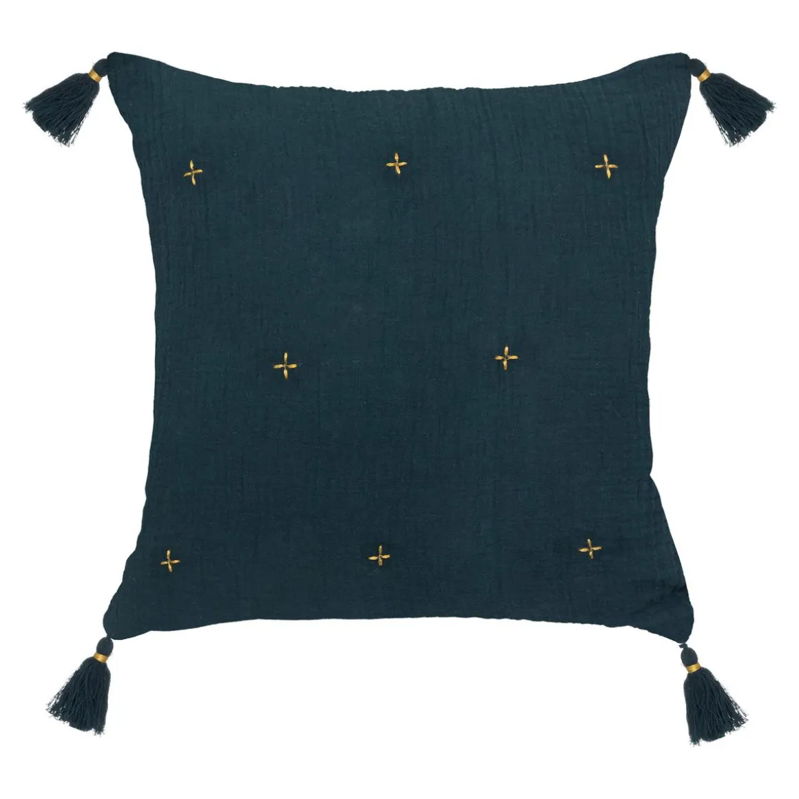 COUSSIN GAZE BRODE OR BLE 40X40CM