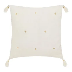 COUSSIN GAZE BRODE OR IVOIRE 40X40CM