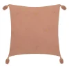 COUSSIN GAZE COTON BRODE OR ROSE 40X40CM