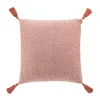 COUSSIN POMPONS 40X40CM COTON TISSE LOUISETTE TERRACOTTA