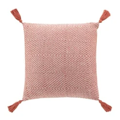 COUSSIN POMPONS 40X40CM COTON TISSE LOUISETTE TERRACOTTA