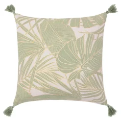 COUSSIN POMPONS 45X45CM POLYCOTON METALLISE ALANIS
