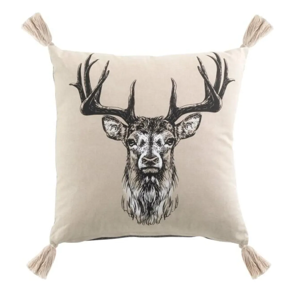COUSSIN POMPON 40 X 40 CM COTON DEER CHIC