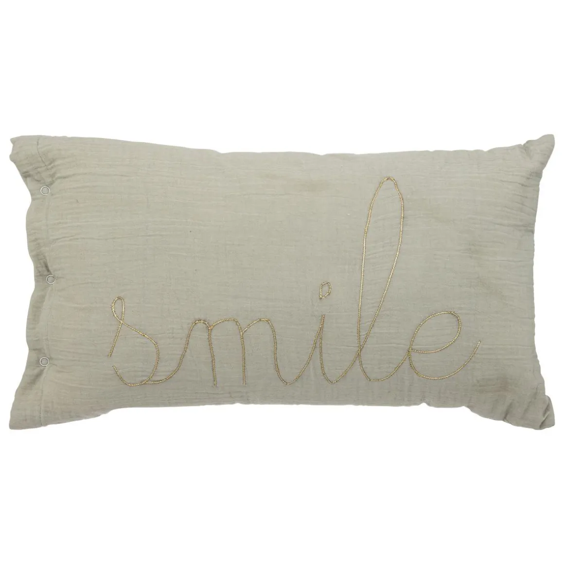 COUSSIN RECTANGLE DOUBLE GAZE COTON VERT