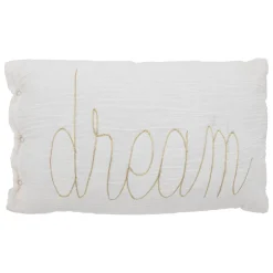 COUSSIN RECTANGLE DOUBLE GAZE COTON BLANC