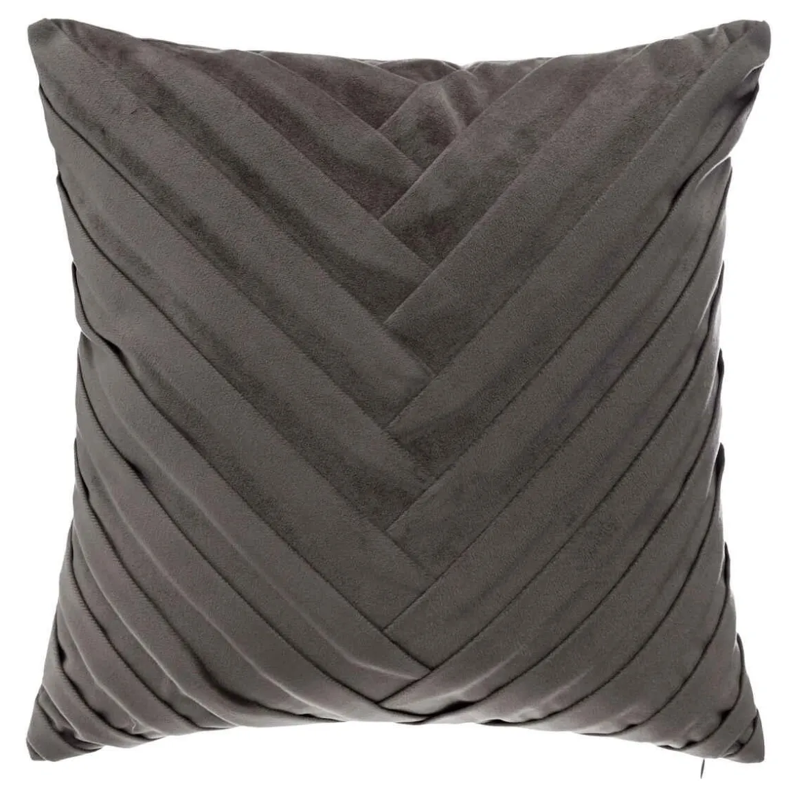 COUSSIN TRESSE EN VELOURS GRIS FONCE 40X40CM