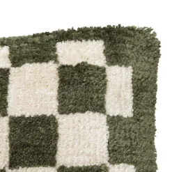 COUSSIN TUFTE DAMIER CORNER KAKI 38X58CM