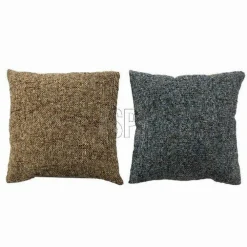 COUSSIN 45X45CM CHENILLE MARRON BLEU