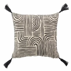 COUSSIN 45X45CM POLYCOTON IMPRIME PANDORE NOIR