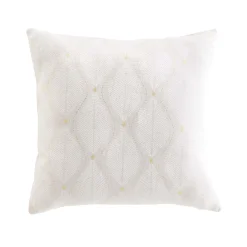 COUSSIN 45X45CM POLYCOTON IMPRIME METALLISE MAHO BLANC