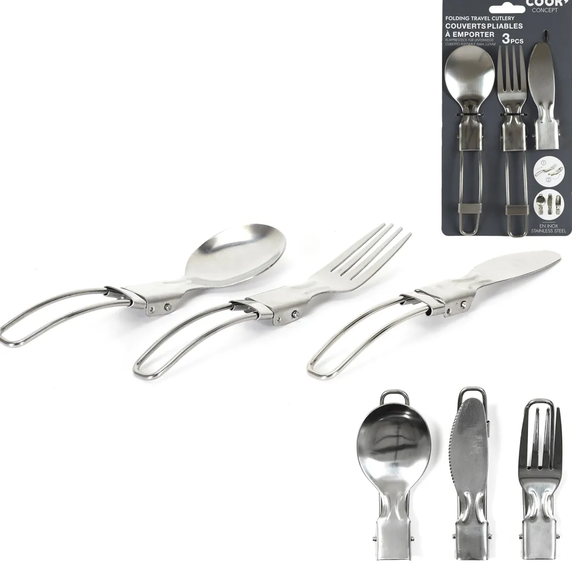 COUVERT PLIABLE A EMPORTER INOX X3 PIECES