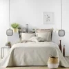 COUVRE LIT 2 PERSONNES MATELASSE 220X240CM ROMANE LIN