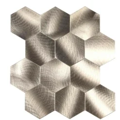 CREDENCE ADHESIVE X4 PIECES 25X23.2CM MURAL HEXAGONE CUIVRE