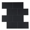 CREDENCE ADHESIVE X4 PIECES 25X25CM MURAL CAREO NOIR