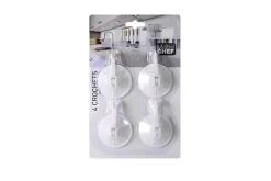 4 CROCHETS VENTOUSES BLANC