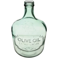 DAME JEANNE VERRE RECYCLE OLIVE TRANSPARENT H.42CM