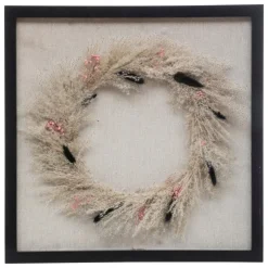 DECO MURALE FLEURS SECHEES LUMIERE D HIVER D.55X55CM