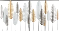 DECO MURALE METAL FEUILLE 134X68CM
