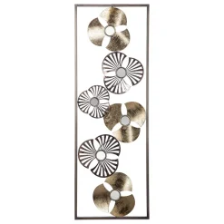 DECO MURALE METAL FLEUR OR 31X89CM