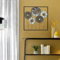DECO MURALE METAL FLEUR 50X50CM