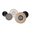 DECORATION MURALE CERCLES METAL ET RAFFIA 75X37CM
