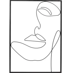 DECORATION MURALE FILAIRE NOIRE VISAGE 32X45CM