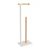 DEROULEUR ET RESERVE PAPIER WC METAL BAMBOU BLANC