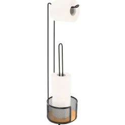 DEROULEUR ET RESERVE PAPIER WC METAL BAMBOU NOIR BAMBOU