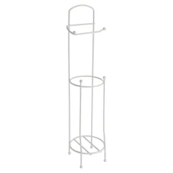 DEROULEUR ET RESERVE PAPIER WC METAL BLANC