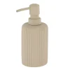 DISTRIBUTEUR A SAVON ARRONDI STRIE POLYRESINE 230ML TAUPE