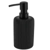 DISTRIBUTEUR A SAVON ARRONDI STRIE POLYRESINE 230ML NOIR