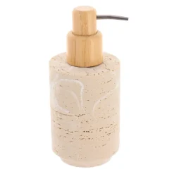 DISTRIBUTEUR A SAVON POLYRESINE BAMBOU 250ML FACON TRAVERTIN