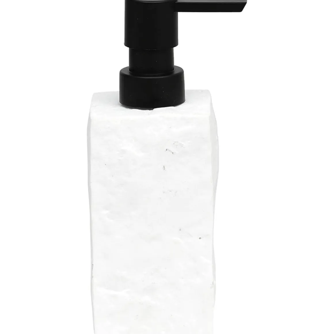 DISTRIBUTEUR A SAVON POLYRESINE CARRE EFFET PIERRE BLANC