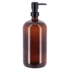 DISTRIBUTEUR A SAVON VERRE POMPE NOIR MAT 1L AMBRE