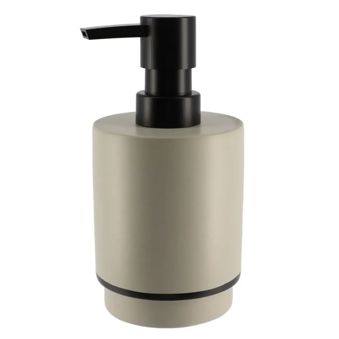 DISTRIBUTEUR SAVON POLYRESINE ROND 290ML FICELLE NOIR