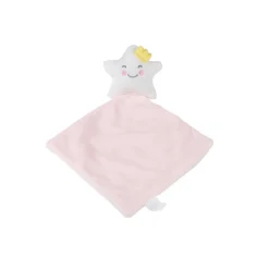 DOUDOU MOUCHOIR 18X18CM ETOILE ROSE