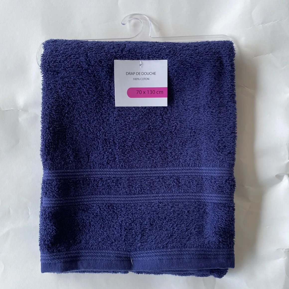 DRAP DOUCHE 70X130CM BLEU