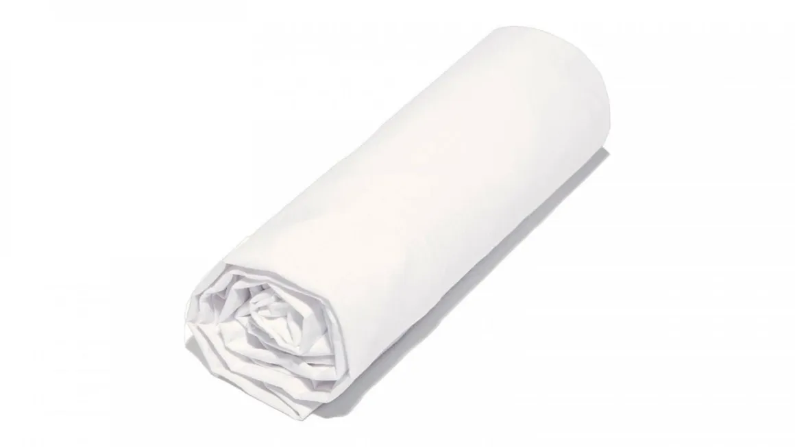 DRAP HOUSSE COTON BIO 90X200CM BLANC
