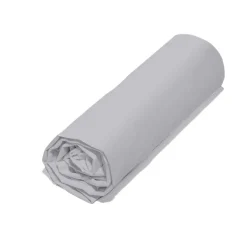 DRAP HOUSSE COTON BIO 140X200CM GRIS PERLE