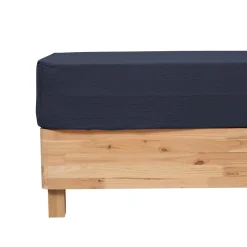 DRAP HOUSSE GAZE DE COTON BLEU 140X190CM