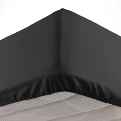 DRAP HOUSSE 2 PERSONNES 160X200CM LINA CHARBON