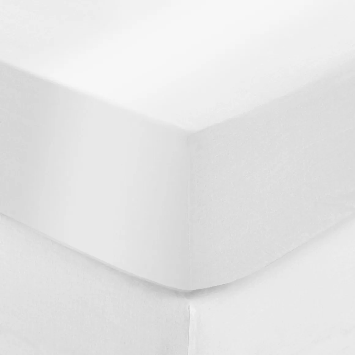 DRAP HOUSSE SATIN DE COTON BLANC 140X190CM