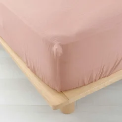 DRAP HOUSSE 160X200CM GAZE COTON 57 FILS ANGELIA ROSE