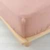 DRAP HOUSSE 140X190CM GAZE COTON 57 FILS ANGELIA ROSE