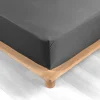 DRAP HOUSSE 140X190CM PERCALE UNI 78 FILS ACIER
