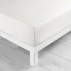 DRAP HOUSSE 90X190CM UNI 57 FILS LINA BLANC
