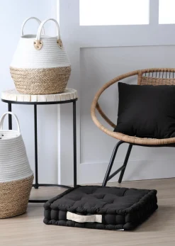 DUO COUSSIN 45X45X10 NOIR LIN