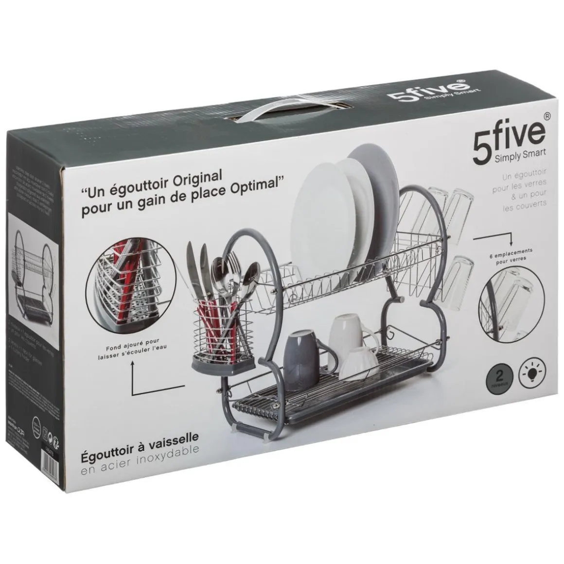 EGOUTTOIR 2 NIVEAUX CHROME
